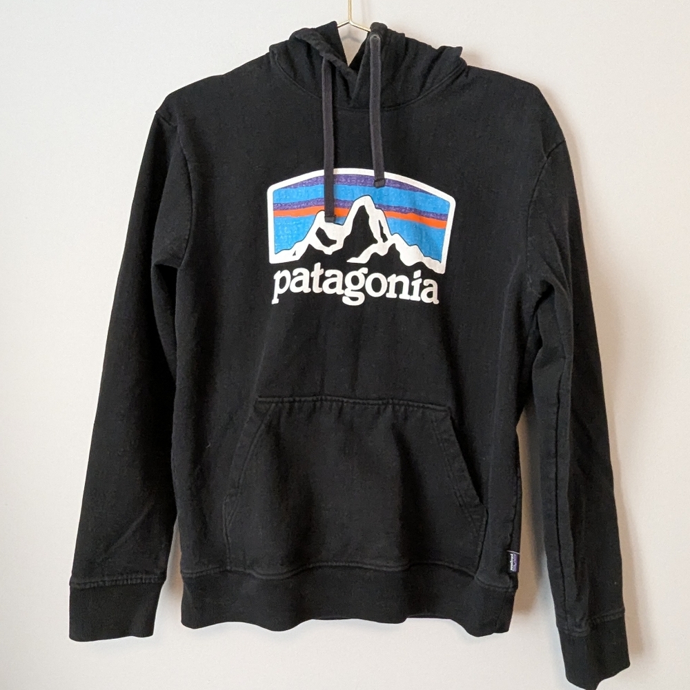 Patagonia Fitz Roy Horizons Uprisal Hooded Sweatshirt Size Small Black 39583 EUC - Picture 5 of 7